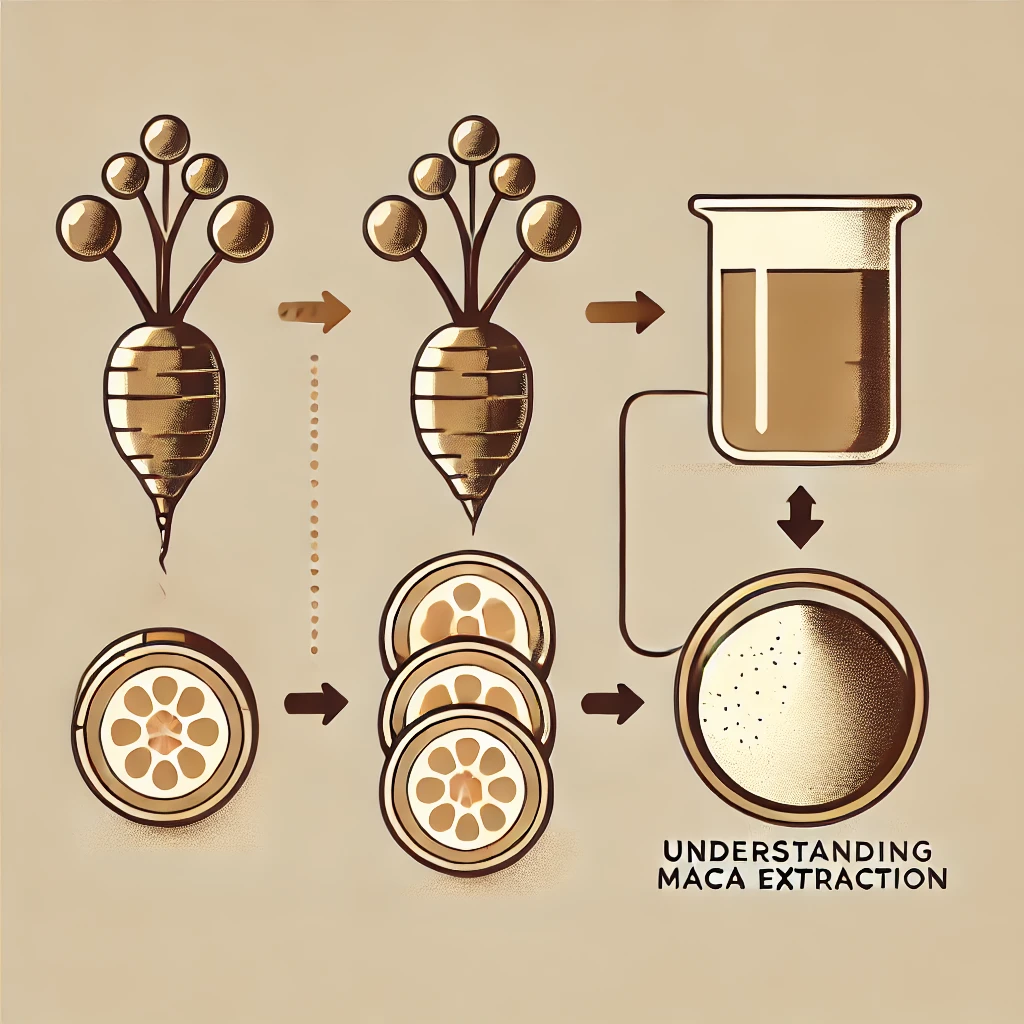 Representación de la extracción de maca